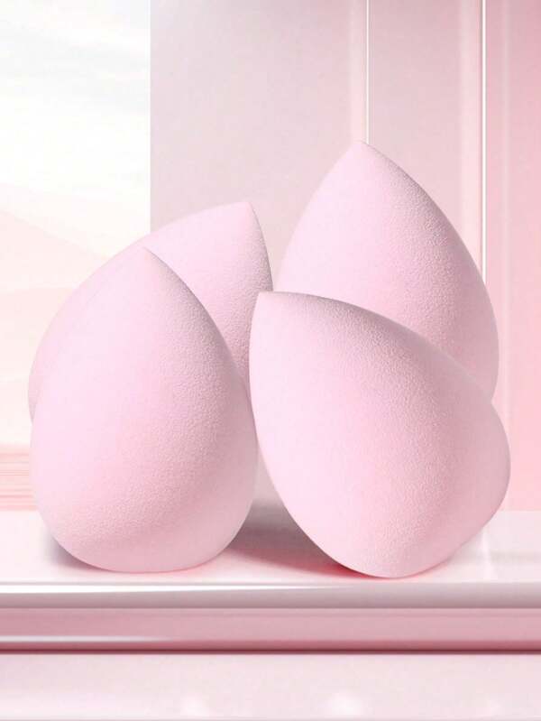 Set de 4 esponjas de maquillaje profesional para cremas y polvos. Diseño de doble textura (superficie sedosa y aterciopelada). Aplicación 3 en 1 (corrector/polvo suelto/base líquida). Material sin látex e hipoalergénico. Herramientas de maquillaje de viaje con bolsa de almacenamiento, regalo amigable con la piel para principiantes/maquilladores/adolescentes