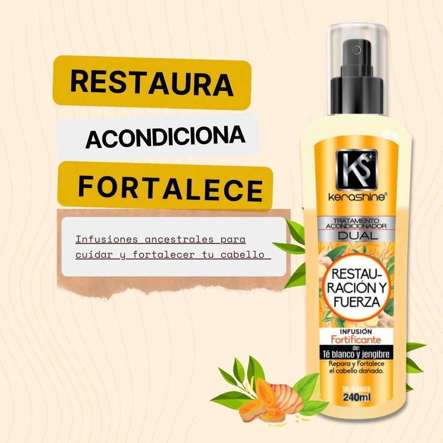 KERASHINE TRATAMIENTO ACONDICIONADOR DUAL RESTAURADOR 240 ML - Bronce - Ver 1