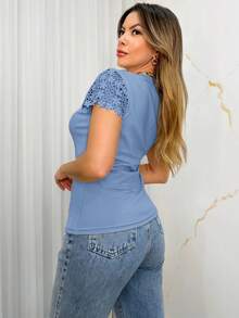 Women T-Shirts - 藍色 - 查看 2