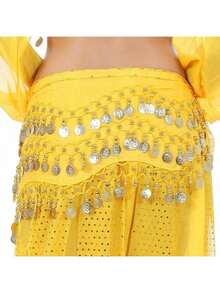 1 pièce Chaîne de taille en pièce de monnaie dorée, chaîne de taille pour débutants en danse du ventre, foulard de hanche brillant et sexy pour la pratique de la danse, convient pour la danse jazz, la danse de rue, le port quotidien, la scène de boîte de nuit, le style de rue, le costume de fête d'été, l'école en automne, l'automne, Halloween - Multicolore - Voir 12