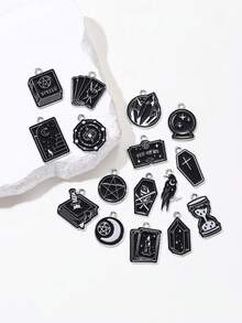 8/16pcs New Gothic Style Crystal Pendant Charms, Suitable For Keychain,Necklace, Jewelry DIY - Black - View 3
