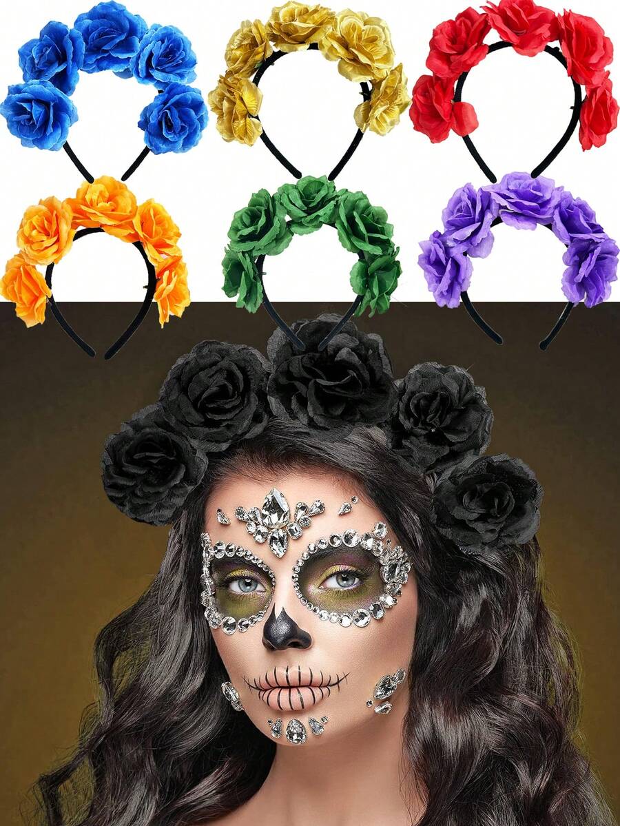1 peça de faixa de cabeça feminina para festa, festival, ouro falso, preto, prata, laranja, vermelho, azul, rosa, decoração para 5 de maio, Dia da Independência, Halloween, Natal, festa boêmia casual, elegante, faixa de cabelo para mulheres, acessórios de beleza para casa, presentes para mulheres, arco de cabelo - Multicolorido - Ver 1