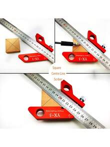 1 Pc Aluminum Alloy Steel Ruler Positioning Block 45/60/90 Degree Angle Scriber, Line Marking Gauge Woodworking Square Scriber, Right Angle Ruler, Height Ruler, Woodworking Measuring Tool, Woodworking Scriber For Ruler Locator Woodworking Woodworking Marking Measuring Tools