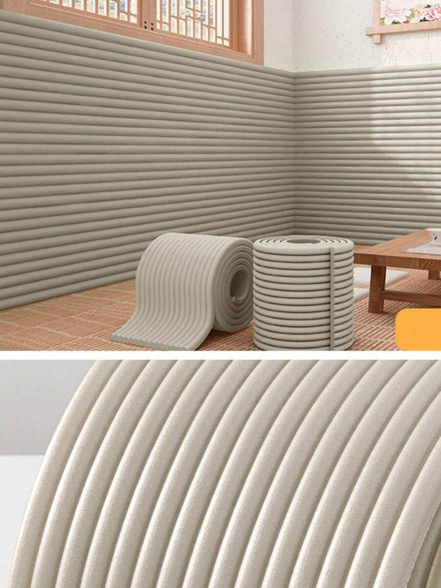 1 件家居装饰 3D 墙板 防撞软包墙贴 榻榻米软包床头墙围垫窗台无异味降温隔热 自粘式撕掉背胶即可粘贴 强粘性墙纸壁纸墙贴房间装饰墙面装饰