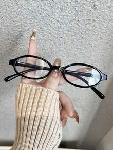 1 chiếc gọng kính hình bầu dục thời trang thanh lịch dành cho phụ nữ, nhẹ và di động, thể hiện phong cách độc đáo - Trong sáng - Xem 15