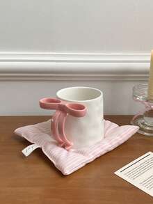 CMYD Studio 1pc 320ml Original Bowknot Design Ceramic Mug, Handmade Exquisite Coffee Cup, Suitable For Water, Latte, Milk, Birthday Gift - Multicolor - View 12