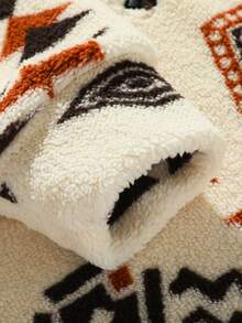 Men's Fleece Half-Zip Hoodie, Loose Fit, Pullover Sweatshirt, Thickened For Autumn/Winter