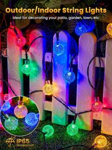 1 Set Solar Powered 100 LED Lights, 600mAh Ni-Battery, Metal & Plastic, Versatile Holiday Lighting For Wedding, Birthday, Anniversary, Graduation, Mother's Day, Camping, Thanksgiving, Valentine's Day