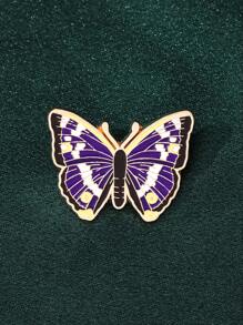1 pièce Broche papillon violet dessin animé, broche vintage fleur 3D en résine violette, épingle de style nature pour rassemblements et sorties scolaires