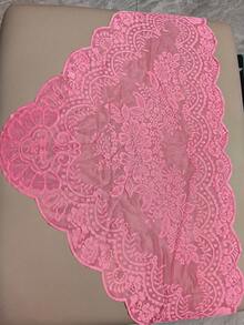 1件125厘米*60厘米浅蓝色蕾丝花边，用于服装、帽子、灯罩、桌布装饰 - 西瓜粉 - 查看 6