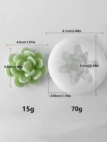 DIY多肉植物硅胶模具，装饰性多肉植物蜡烛模具，可重复使用，多种款式可选 - 白色 - 查看 18