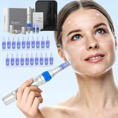 Dr.pen Pluma microneedling profesional Dr/Pen Ultima A6, incluye 2 cabezales de aguja, estuche rígido, 5 ajustes de velocidad, dispositivo de belleza eléctrico inalámbrico recargable con microagujas para el cuidado de la piel, el cabello, el rostro y el Body. Un regalo ideal para el Día de la Madre, el Día de la Mujer, el Día de la Enfermera, cumpleaños, vuelta al cole, vacaciones y perfecto para el cuidado de la piel en el hogar.
