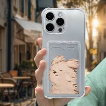 Funda transparente con ranura para tarjeta, compatible con phone 16, 15, 14, 13, 12 y 11 - Blanco - Ver 6