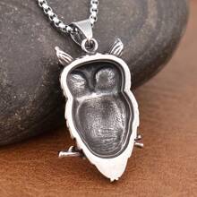 1 pieza Colgante de collar con diseño de búho vikingo, material de acero inoxidable 316L, joya de estilo nórdico unisex con diseño de nudo celta, regalo adecuado para uso diario, regalo de cumpleaños para hombres y mujeres