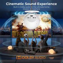 XBJ Proyector portátil WiFi 2.4/5G | Proyección HD de 360° y pantalla LED Giga de 200 pulgadas con conexión inalámbrica de doble banda 6 + BT4.2 | Altavoz incorporado | Cine en casa multifuncional y proyector para exteriores Esencia de verano y regalo perfecto para cumpleaños / Día del Padre