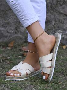 Women's Handmade Slippers, Comfortable Soft Fashionable Casual Sandals, Non-Slip Durable Flat Slip-On House Shoes, Open Toe