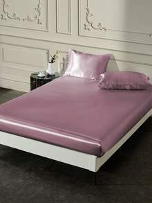 1 tấm ga trải giường satin màu trơn, bộ đồ giường, tấm bảo vệ nệm mềm mại (không có chất độn), ga trải giường vừa vặn thoải mái và thân thiện với làn da cho phòng ngủ, ga trải giường satin đỏ hồng, bộ đồ giường thoáng khí, làm mát bằng túi sâu, ga trải giường phong cách tối giản mềm mại và mượt mà, cho giường cỡ Queen, King, Twin, cỡ lớn, có thể giặt bằng máy, quà tặng hoàn hảo cho ngày lễ, đồ trang trí mùa thu, đồ trang trí mùa thu, đồ trang trí phòng - Màu Hồng Tươi - Xem 1