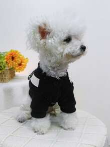 1 pieza Ropa para mascotas, Disfraz para perro/gato, Ropa cómoda y con estilo para perros/gatos pequeños, Peto casual y lindo con diseño de dinosaurio