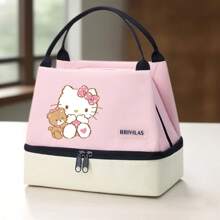Sanrio Hello Kitty/Kuromi/Cinnamoroll Insulated Lunch Bag, Portable Oxford Cloth Tote With Aluminum Foil, Lightweight, Casual Style With Handle For Office, School, Picnic, Beach, Back To School Essential