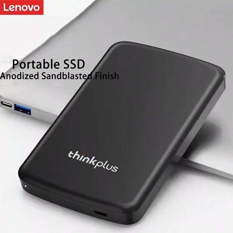 Lenovo UD100 Mobile Mechanical Hard Drive 5400rpm High-Speed Transmission 1TB/2TB Large Capacity Type-C/USB3.2 Dual Interface Shockproof Metal Shell Mobile Phone Computer Backup Artifact - Black - View 1