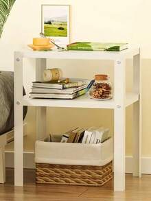 1pc Space-Saving Simple Iron Bedside Shelf, Bedside Table, Nightstand, Assembly Required