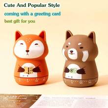 1pc Cartoon Animal Shaped Cooking Timer, Cute Mechanical Countdown Timer