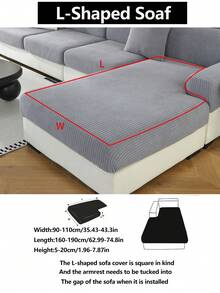 1件装弹力沙发套，防滑全覆盖沙发座套，四季皆宜，布艺沙发套，可机洗，防尘，宠物友好，装饰性沙发保护套，可调节，适用于转角沙发、卧室、办公室、客厅，1/2/3/4人座。 - 深灰色 - 查看 19
