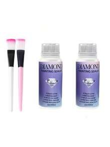 60ml/120ml/Diamond Painting Sealing Glue Special Reinforcement Glue Sealant For Point-Drilling Painting Puzzle Works Anti-Drilling Fixing Brightener DIY New Diamond Painting Tool Brightening Send Brush