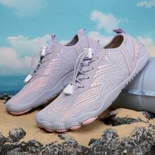 1 Pair Women's Amphibious Hiking Shoes, Swimming Shoes, Beach Shoes, Outdoor Barefoot Water Shoes, Non-Slip Soft Bottom, Lightweight, Quick Drying, Suitable For Snorkeling, Wading, Fishing, Boating, Indoor Fitness, Yoga, Jumping Rope, Quiet Household Shoes - Purple - View 5