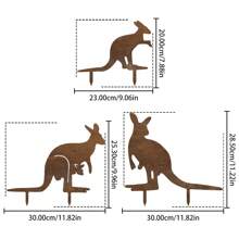 [Rustic Design] 3PCS Rusty Metal Garden Stakes, Rustic Animal Shaped Lawn Decorative Art Statues For Pathway, Sidewalk