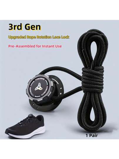 6 st/set - Knytfria roterande skospännen, Lämpliga för sport- och utomhusskor, Snabbjusterande stängning, Klar att använda, Bästa presenten till mors dag, fars dag, examen, 1 par (6 st tillbehör), Presentidéer