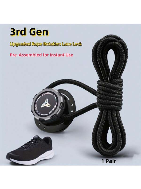 Set da 6 pezzi - Fibbie per scarpe rotanti senza lacci, adatto per scarpe sportive e all'aperto, chiusura regolabile rapida, pronto all'uso, ottimo regalo per la Festa della Mamma, la Festa del Papà, laurea, 1 paio (6 accessori)