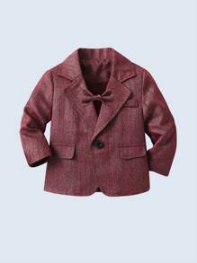 BOARNSEORL 2 件套年轻男孩绅士西装套装：带蝴蝶结的西装外套和裤子，时尚，适合生日派对、除夕夜、婚礼、合唱团表演、1 岁生日派对