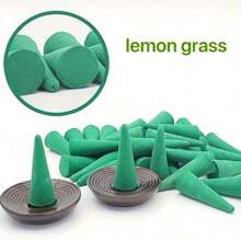 60/122pcs Lemongrass Fragrance Cones, Suitable For Yoga, Meditation, Outdoor Patio, Camping, Hiking, Aromatherapy, Home Decor Indoor & Bathroom