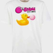 Cool Summer Saint Barth Big Babol Peripheral Pattern Printing Summer Luxury Brand Pure Cotton Men's And Women's T-Shirts Short Sleeves - 白色 - 查看 1