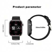 Reloj inteligente con pantalla táctil HD de 2,01", con llamadas y mensajes, conexión inalámbrica, correa de silicona, diseño cuadrado de moda, compatible con Android e iOS, batería grande de 200mAh - Rosa - Ver 3