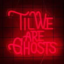 哥特式霓虹灯，你喜欢恐怖电影吗/给我/我会和你一起腐烂/爱你到死/永远不要相信生活/直到我们变成鬼魂/欢迎来到黑暗面霓虹灯，万圣节哥特式红色LED霓虹灯，羔羊恶魔霓虹灯用于墙面装饰