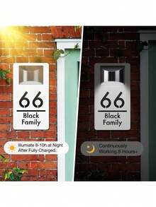 1 件定制太阳能门牌号 - 优雅的 3D 浮雕设计，自动夜间照明，门口个性化地址牌，生日、圣诞节、毕业典礼、万圣节、婚礼、派对、万圣节、感恩节、房间装饰的礼物，多功能、可调节、防霉、装饰性、精致、时尚、可爱、迷人，