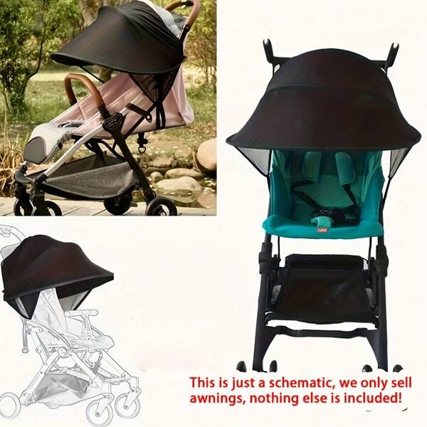 مظلة عربة أطفال عالمية للحماية من الشمس, طارد للأشعة فوق البنفسجية، مظلة مظلة مواتية للعربات والعربات المتحركة والعربات الأطفال، غطاء مقاوم للرياح للعربات الرضع