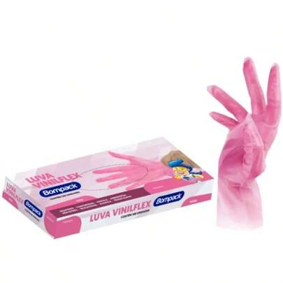 KIT 100 Luvas Vinilflex Pretas Descartáveis sem pó P M G, GG Vabene TPE