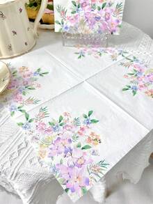 20pcs/Set Disposable Colorful Floral Printed Napkins, 13inchx13inch, For Birthday, Wedding, Holiday Tea Party, Restaurant, Home Use, Party Supplies, Made Of Virgin Wood Pulp - Multicolor - View 9