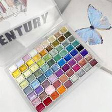 72 色珠光水彩颜料套装 - 专业覆盖，耐光 - 闪光固体颜料，适用于艺术、手工项目、混合 - 艺术家、成人、业余爱好者、返校、学校用品的艺术用品