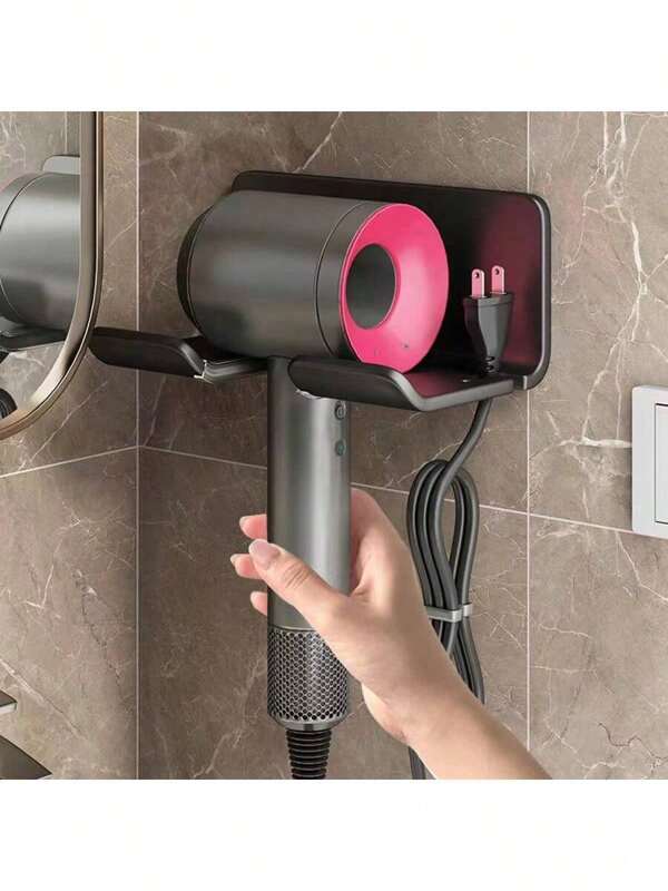 Hair Dryer Storage Rack, Portable Installation Without Punching, Bathroom Hair Dryer Hanging Rack, Multifunctional Bracket