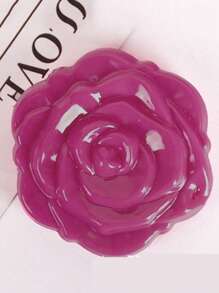 1pc Rose Foldable Vanity Makeup Mirror, Double-Sided Solid Color Portable Compact Mirror For Daily Life And Party Gift