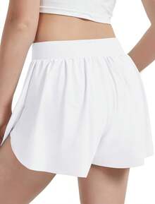 EXARUS 3-Pack Girls Cross Shorts Butterfly Flutter Cheer Flutter Dance Skirt 2 In 1 Skirt Sports Running Kids 6-14 Years Old - 黑白玫 - 查看 5