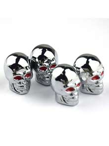 5个骷髅头轮胎气门嘴盖，适用于汽车、摩托车和自行车