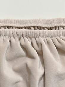 1pc Camel Faux Fur Arched, Solid Color High Elastic Dust-Proof Anti-Fouling Decorative Full Cover Chair Slipcover, Suitable For Hotel, Living Room, Study, Dining Room Daily Chairs, Black, Gray, Champagne, Back To School, Room Decor, School Supplies