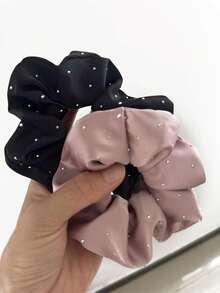 2pcs/3pcs/4pcs/5pcs Women Elegant Rhinestone Spiral Hair Scrunchies, Ponytail Holders, Suitable For Daily Hairstyle Decoration, Satin Simple Elegant Fashion Hair Ties, Bohemian Style Hairbands Head Accessories Elastic Band - Multicolor - View 14