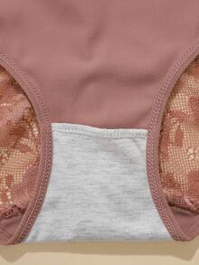 6件大码女式蕾丝拼接性感比基尼内裤