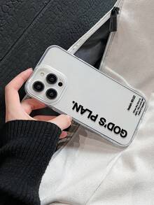NEW Fashionable Popular Hot Selling "GOD'S PLAN" Text With Bible Verse Pattern Design Is Perfectly Combined With Transparent Material ,Aesthetic & Cute Mobile Phone Case,Compatible With For Lphone 16 15 14 13 12 11 Plus Pro Max,Gift For Birthday - 無色 - 查看 4